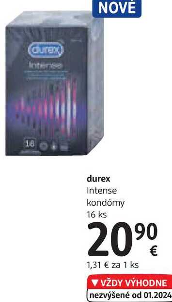 durex Intense kondómy, 16 ks
