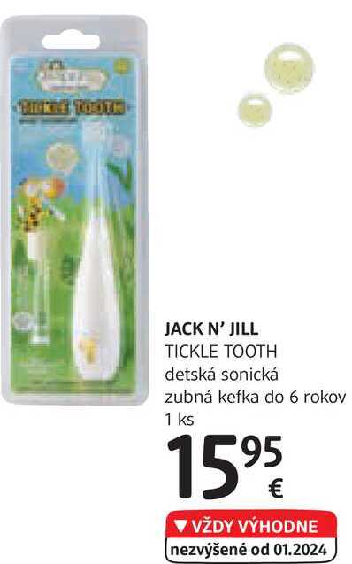 JACK N' JILL TICKLE TOOTH detská sonická zubná kefka 