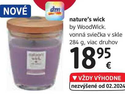 nature's wick by WoodWick. vonná sviečka v skle, 284 g