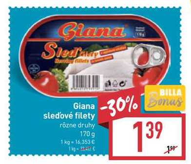Giana sledové filety 170 g 
