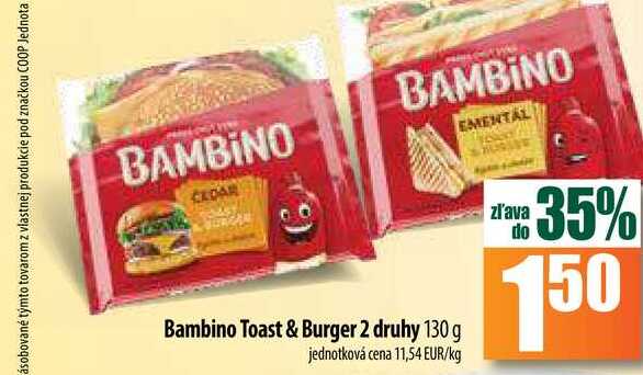 Bambino Toast & Burger 2 druhy 130 g 