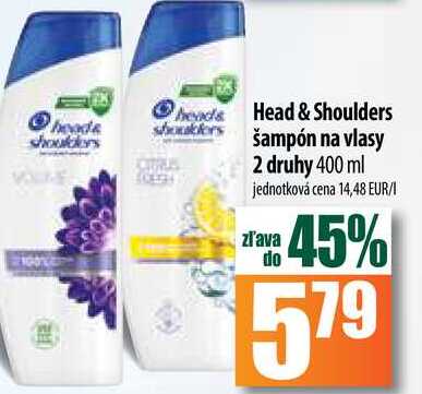 Head & Shoulders shoulders šampón na vlasy 2 druhy 400 ml 