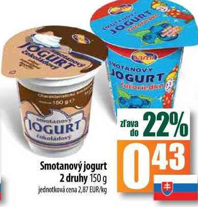 Smotanový jogurt 2 druhy 150 g 