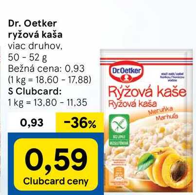 Dr. Oetker ryžová kaša, 50-52 g