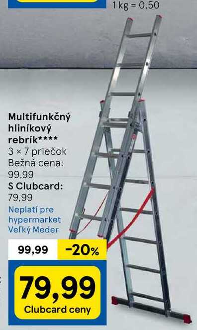 Multifunkčný hliníkový rebrík