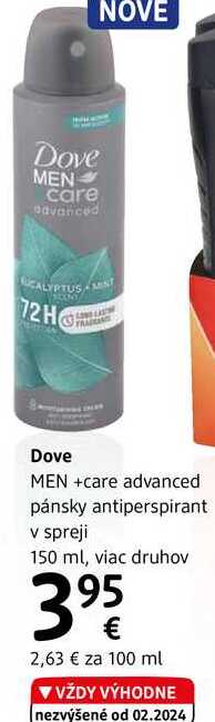 Dove MEN +care advanced pánsky antiperspirant, 150 ml