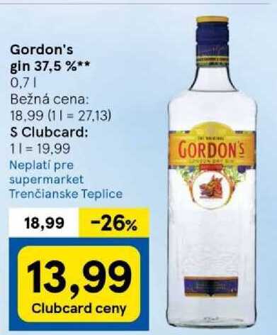 Gordon's gin 37,5 %, 0,7 l
