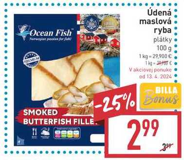 Ocean Fish Údená maslová ryba plátky 100 g 