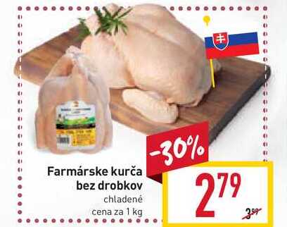 Farmárske kurča bez drobkov chladené cena za 1 kg