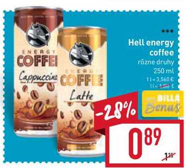 Hell energy coffee rôzne druhy 250 ml