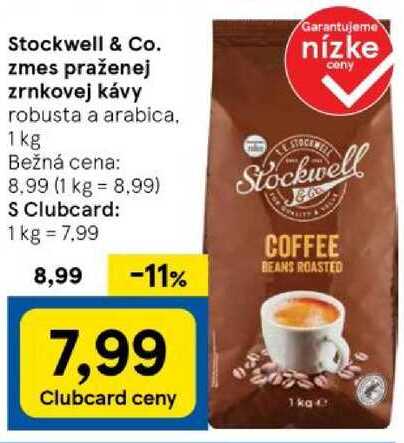 Stockwell & Co. zmes praženej zrnkovej kávy, 1 kg