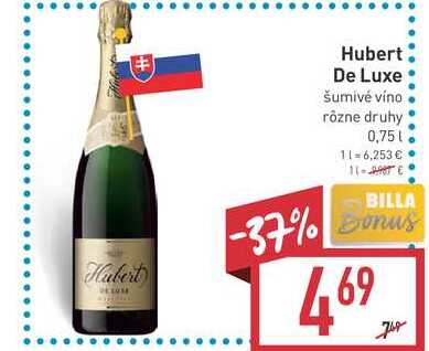 Hubert De Luxe šumivé víno rôzne druhy 0,75l v akcii