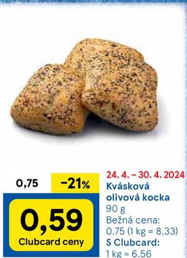 Kvásková olivová kocka, 90 g 