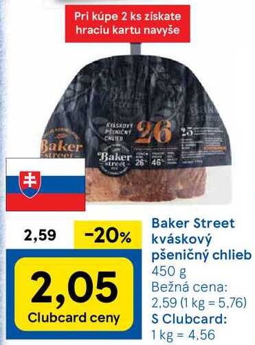 Baker Street kváskový pšeničný chlieb, 450 g