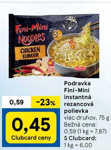 Podravka Fini-Mini instantná rezancová polievka, 75 g
