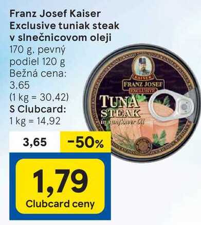 Franz Josef Kaiser Exclusive tuniak steak v slnečnicovom oleji, 170 g