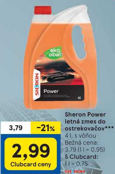 Sheron Power letná zmes do ostrekovačov, 4 l