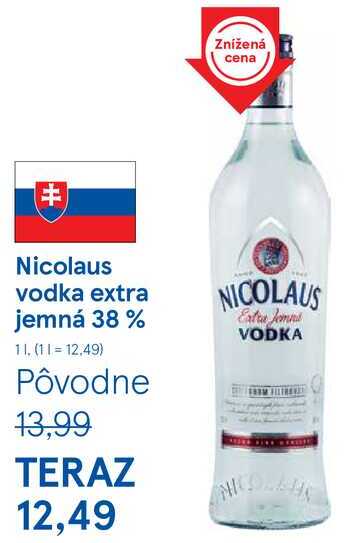 Nicolaus vodka extra jemná 38 %, 1 l