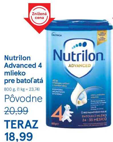 Nutrilon Advanced 4 mlieko pre batoľatá, 800 g