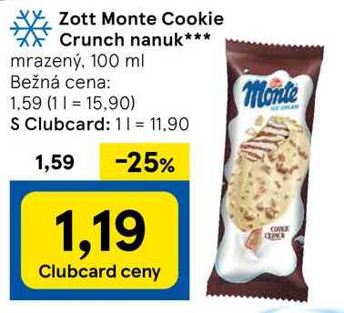 Zott Monte Cookie Crunch nanuk, 100 ml 
