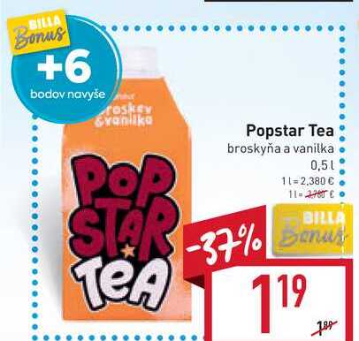 Popstar Tea broskyňa a vanilka 0,5l