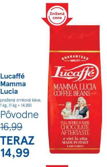 Lucaffé Mamma Lucia pražená zrnková káva 1 kg 