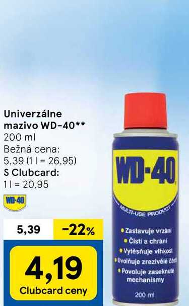 Univerzálne mazivo WD-40 200 ml