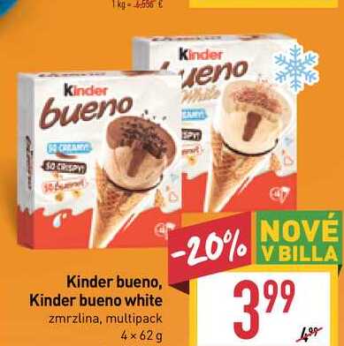 Kinder bueno, Kinder bueno white zmrzlina, multipack 4×62g