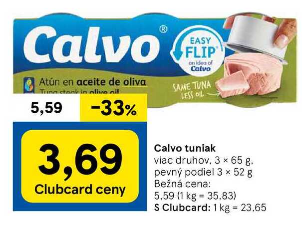Calvo tuniak, 3 × 65 g