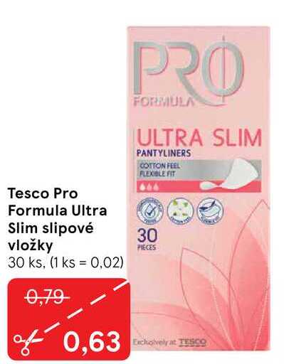 Tesco Pro Formula Ultra Slim slipové vložky, 30 ks