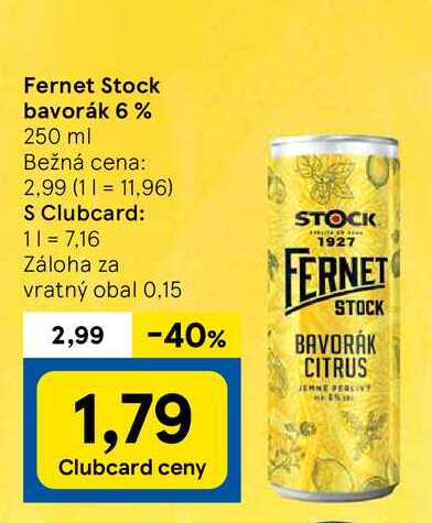 Fernet Stock bavorák 6% 250 ml