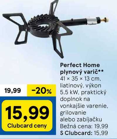 Perfect Home plynový varič 41 x 35 x 13 cm