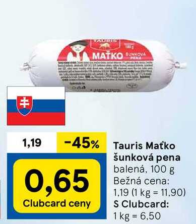 Tauris Maťko šunková pena, 100 g 