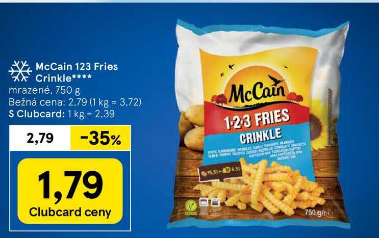 McCain 123 Fries Crinkle, 750 g