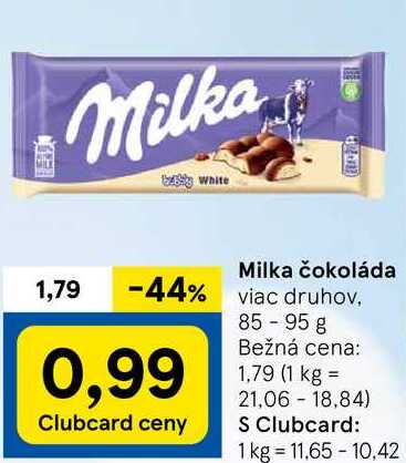 Milka čokoláda, 85-95 g 
