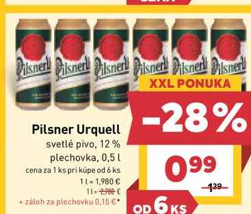 Pilsner Urquell 500 ml plech