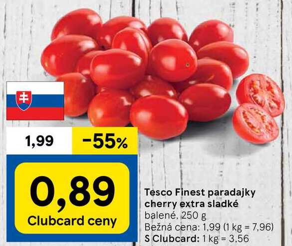 Tesco Finest paradajky cherry extra sladké, 250 g