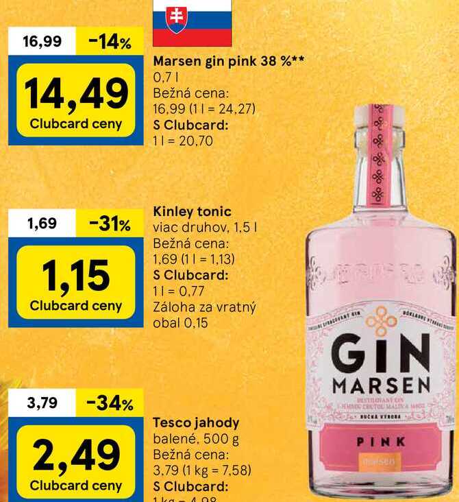 Marsen gin pink 38 %, 0,7 l