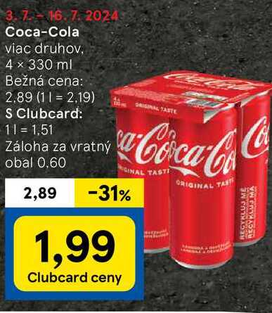 Coca-Cola, 4x 330 ml