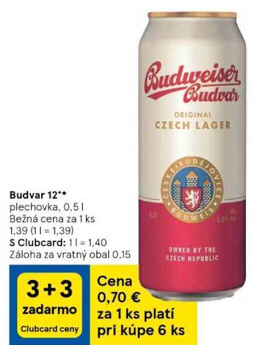 Budvar 12°, 0,5 l