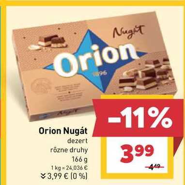 Orion Nugát dezert rôzne druhy 166 g 