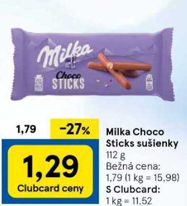 Milka Choco Sticks sušienky, 112 g v akcii