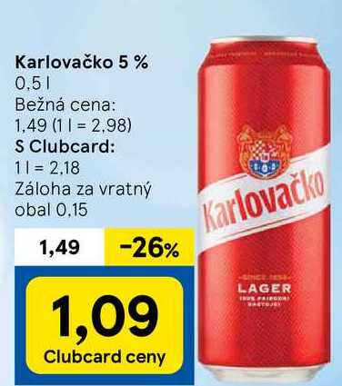 Karlovačko 5%, 0,5 l