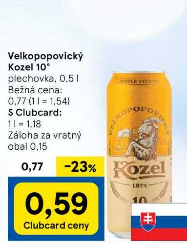 Velkopopovický Kozel 10°, 0,5 l