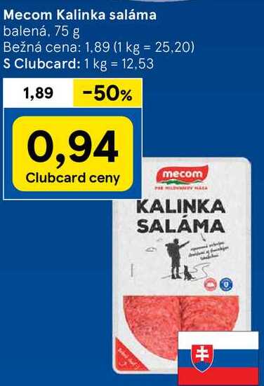 Mecom Kalinka saláma, 75 g