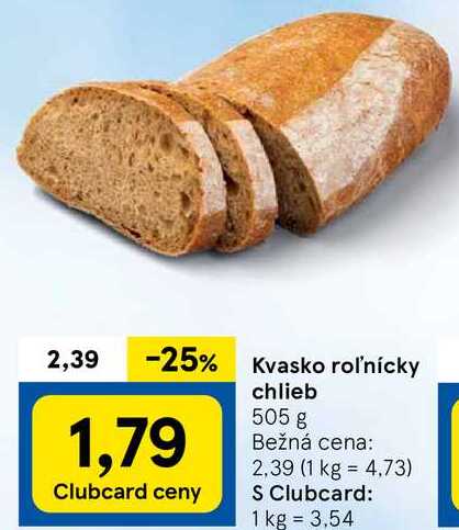 Kvasko roľnícky chlieb, 505 g 