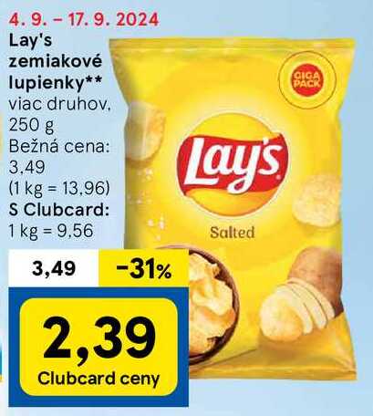 Lay's zemiakové lupienky, 250 g