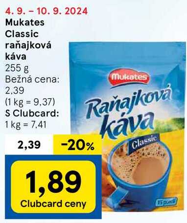 Mukates Classic raňajková káva, 255 g