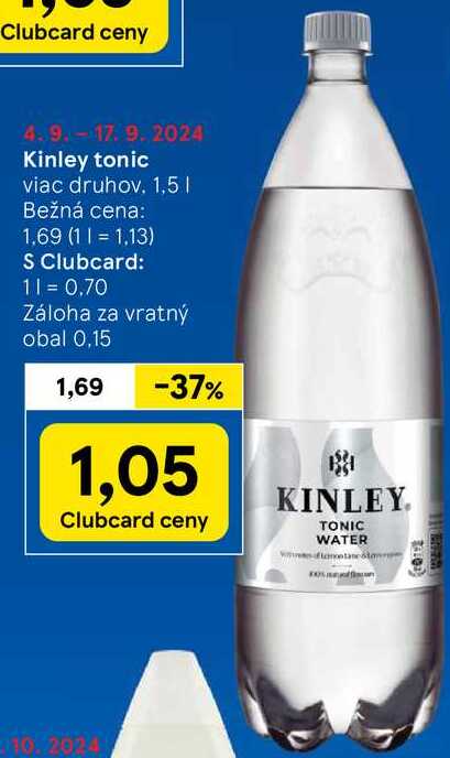 Kinley tonic, 1,5 l