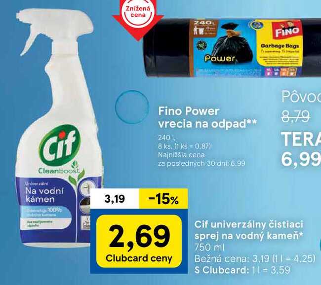 Cif univerzálny čistiaci sprej na vodný kameň, 750 ml